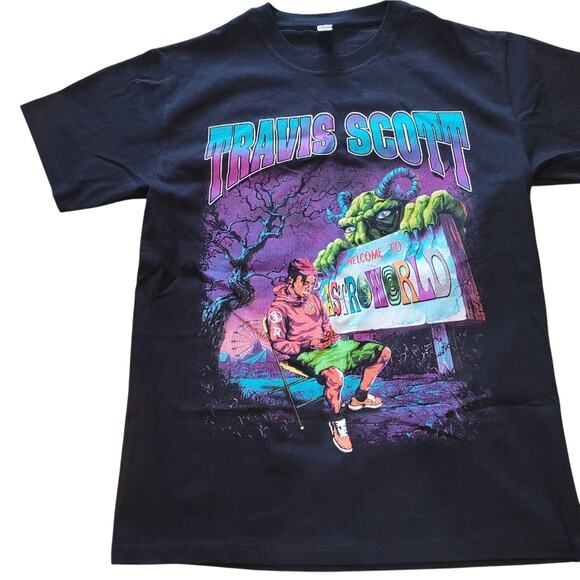 NWOT Modern Black Tee Travis Scott Adult Size Medium - Picture 1 of 4